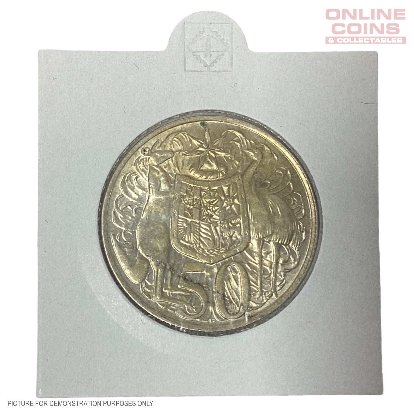 1966 Round 50c Coin - Lamination Peel Error